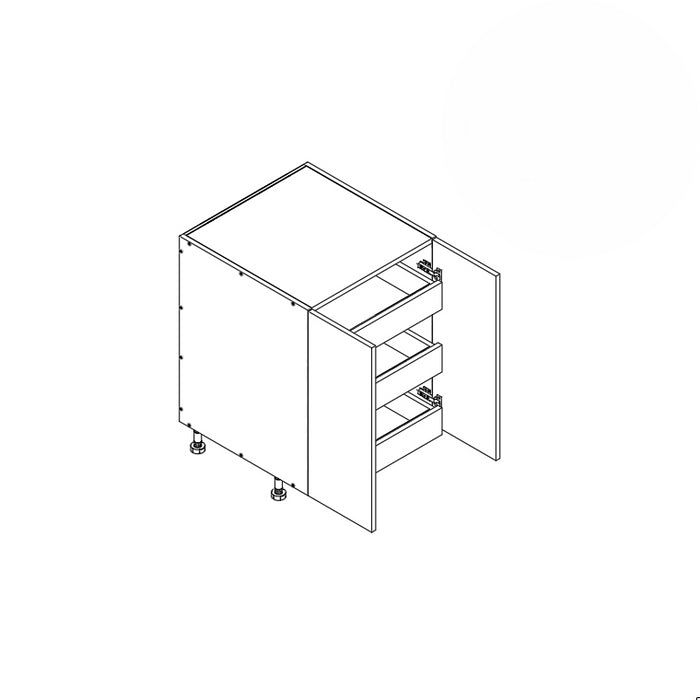 Base Cabinet (FHD 3RO) 33"W 34.5"H 24"D (B33_FHD_3 RO)