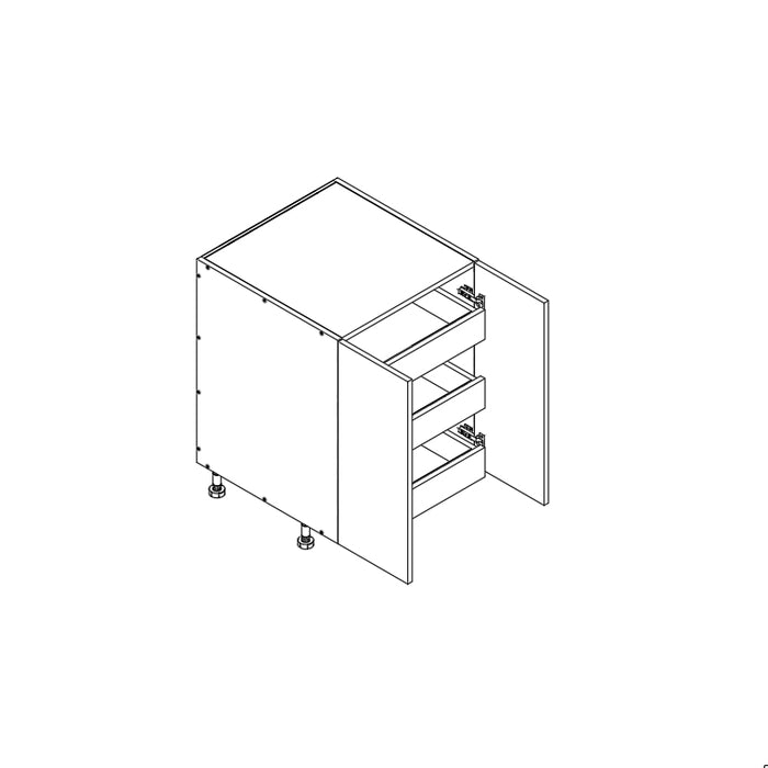 Base Cabinet (FHD 3RO) 33"W 34.5"H 24"D (B33_FHD_3 RO)