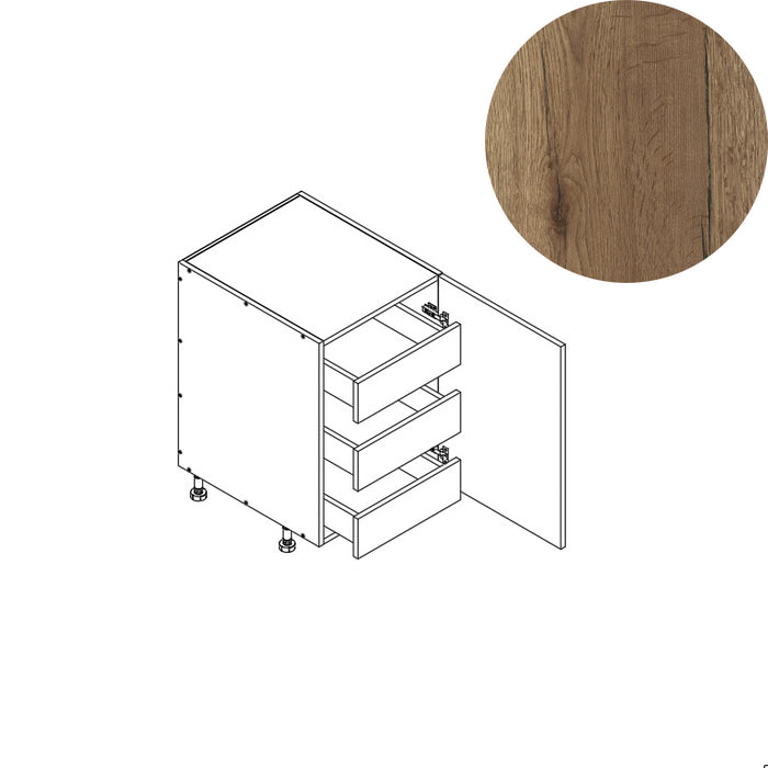 Base Cabinet (FHD 3RO) 21"W 34.5"H 24"D (B21_FHD_3 RO)