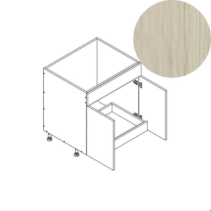 Sink Base Cabinet (1RO) 30"W 34.5"H 24"D (SB30_BOT 1 RO)