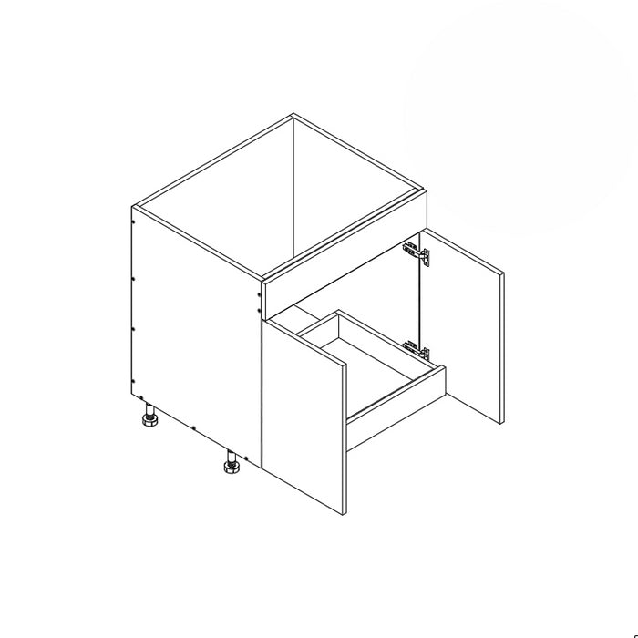 Sink Base Cabinet (1RO) 42"W 34.5"H 24"D (SB42_BOT 1 RO)