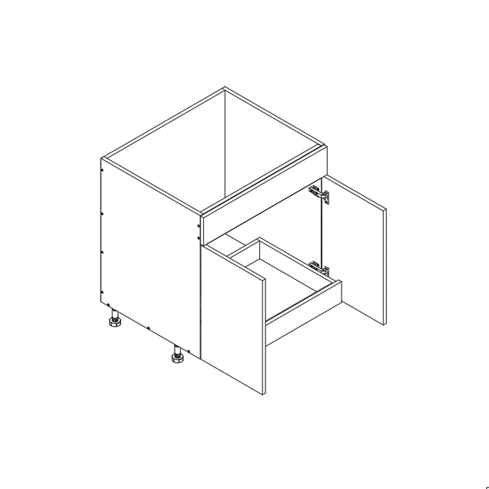 Sink Base Cabinet (1RO) 30"W 34.5"H 24"D (SB30_BOT 1 RO)