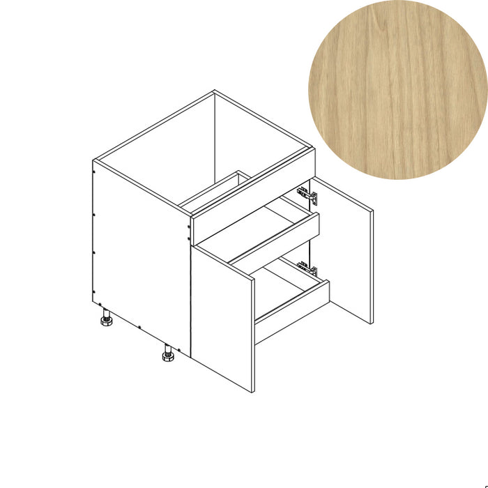 Sink Base Cabinet (2RO) 33"W 34.5"H 24"D (SB33_BOT 2 RO)