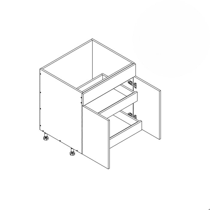 Sink Base Cabinet (2RO) 30"W 34.5"H 24"D (SB30_BOT 2 RO)