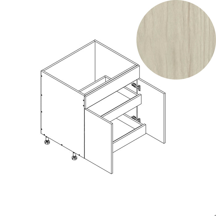 Sink Base Cabinet (2RO) 33"W 34.5"H 24"D (SB33_BOT 2 RO)