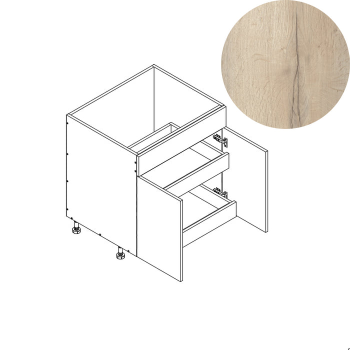 Sink Base Cabinet (2RO) 33"W 34.5"H 24"D (SB33_BOT 2 RO)