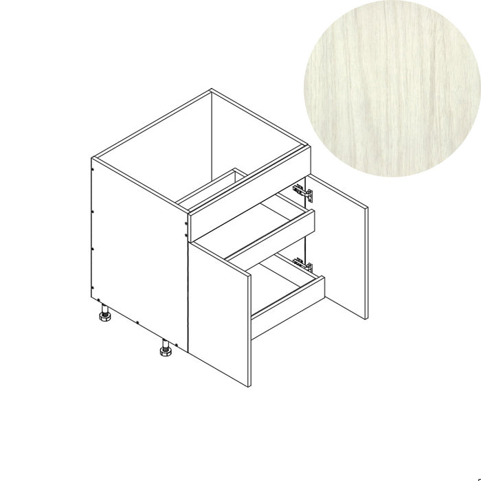 Sink Base Cabinet (2RO) 33"W 34.5"H 24"D (SB33_BOT 2 RO)